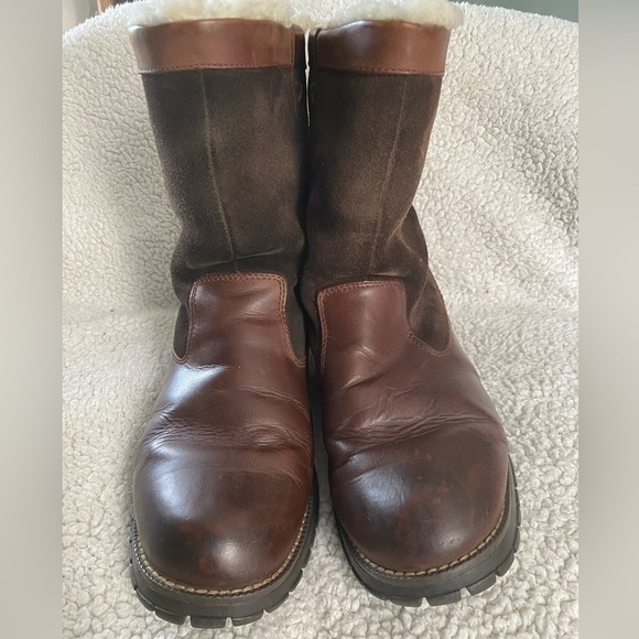 BASS Artic Distress Pull On Leather Brown Boots,      Sz: 8 1/2 Med - Picture 1 of 8